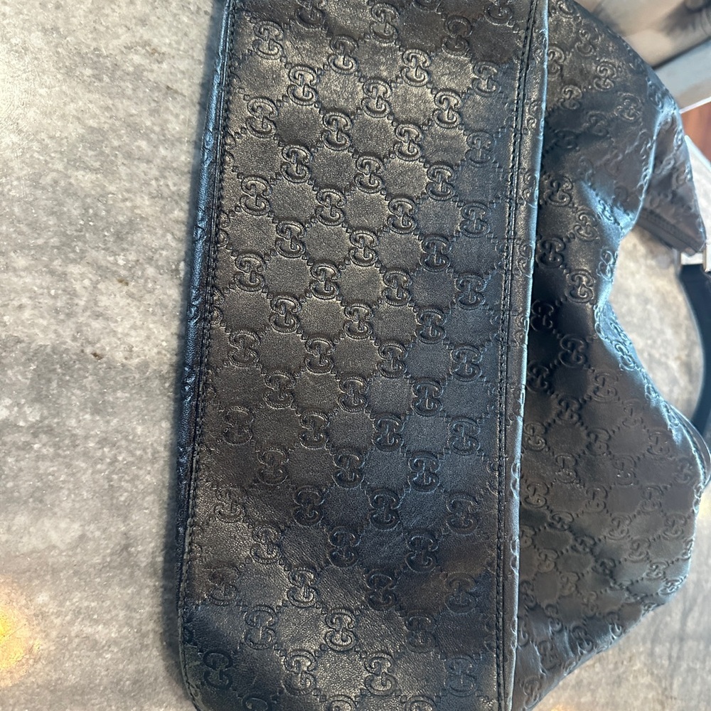 Gucci guccissima Large black leather hobo shoulder bag. Guaranteed authentic! - Picture 5 of 11